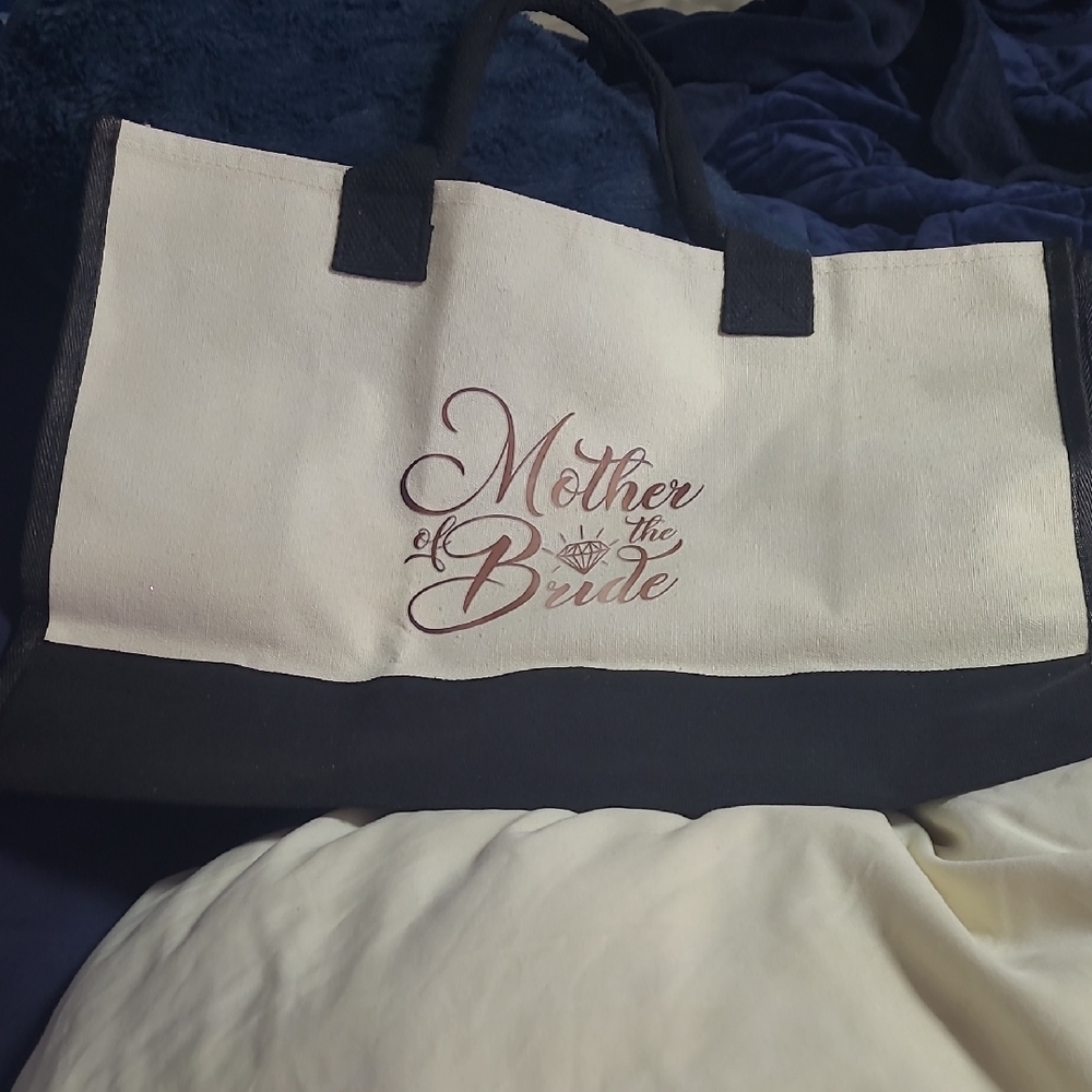 Elegant Mother of the Bride Tote Bag - Black and Cream